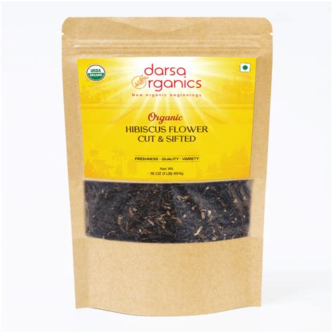 Darsa Organics Cut Sifted Hibiscus Flowers Oz Resealable Bag