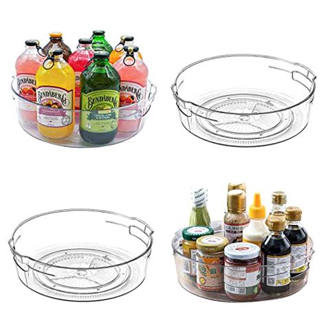 4 Pack Lazy Susan Organizer 11 5 Inch Clear Lazy Susan Turntable Rack