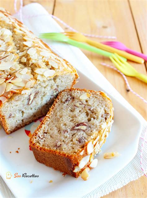 Banana Bread noix de pécan et amandes effilées Sos Recette