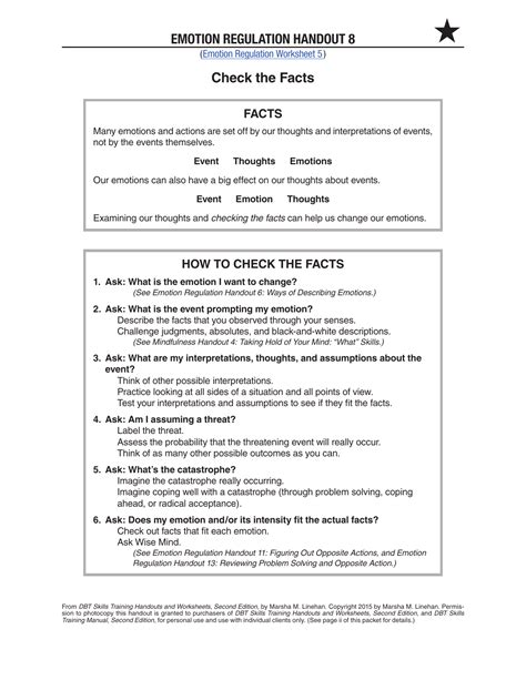 Dbt Check The Facts Worksheet