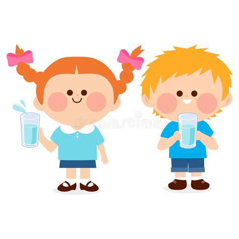 Children Drinking Water Stock Illustrations 532 Children Drinking