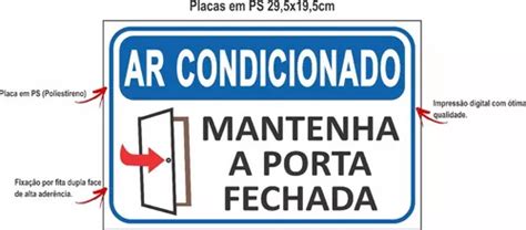 Placas Sinaliza O Ar Condicionado Manter A Porta Fechada Mebuscar