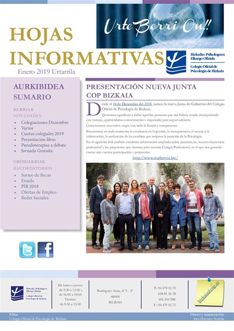 Calaméo Hojas Informativas Enero 2019