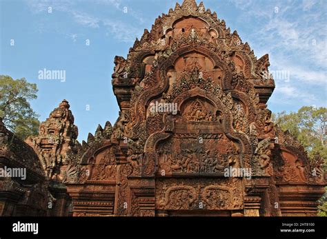 Indra On Airavata Banteay Srei Temple Citadel Of Woman Angkor Siem