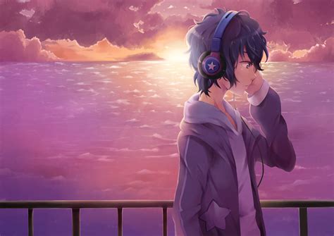 Anime Original Headphones Boy Original (Anime) Wallpaper Boys Wallpaper, Music Wallpaper, Laptop ...