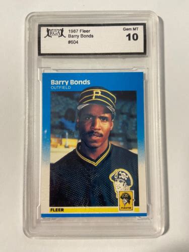 1987 FLEER BARRY BONDS ROOKIE CARD 604 RGA 10 GEM MINT EBay