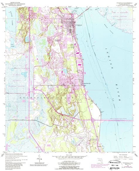 Classic Usgs Titusville Florida 75x75 Topo Map Mytopo Map Store