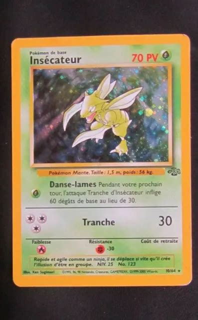 CARTE POKÉMON HOLO Insécateur 10 64 Jungle Fr Wizards EUR 54 00