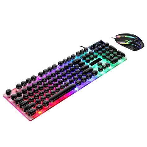 GTX300 USB Wired Colorful LED Backlit Gaming Keyboard With Mouse For PC