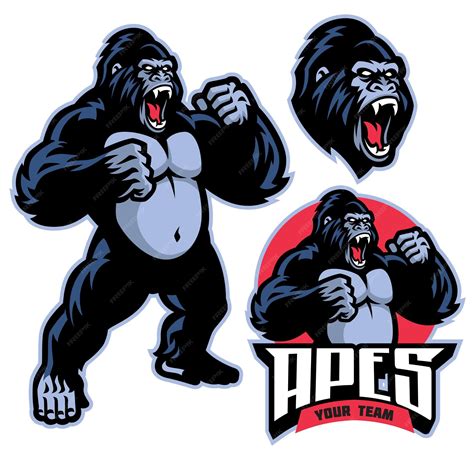 Premium Vector Angry Gorilla Mascot Logo