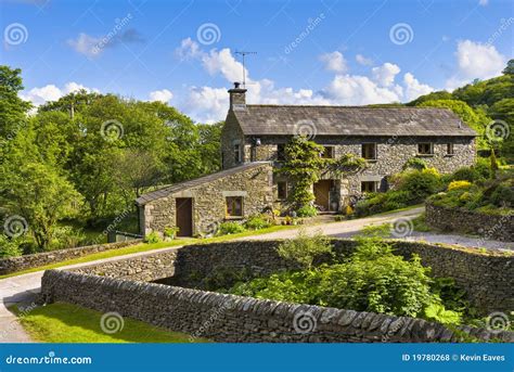 Stone House Set In Countryside Stock Photo Image Of English Gray