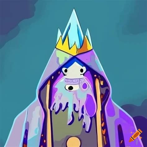 Colorful Illustration Of Ice King From Adventure Time