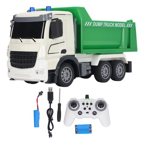 Garbage Truck Toy with Light Sound Rechargeable High Simulation Remote Control Sanitation Truck ...