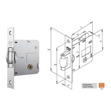 Fechadura 1005 Tetra T Rolete Roseta Quadrada