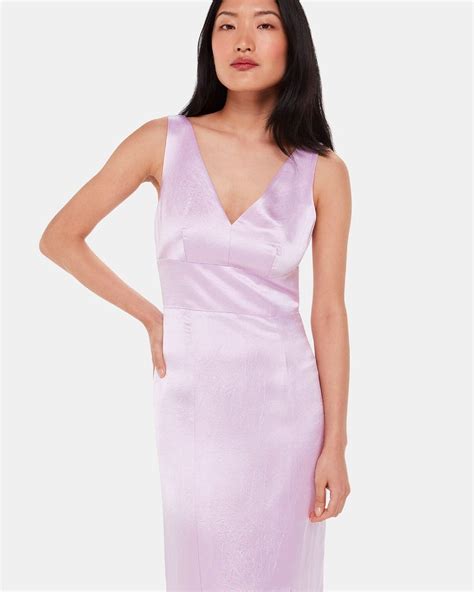 Whistles Charlotte Satin Maxi Dress In Lilac Endource