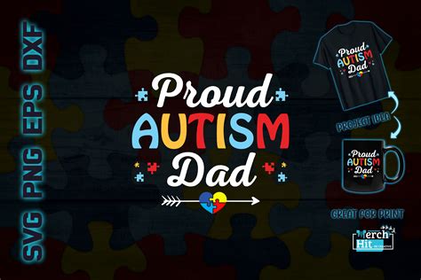 Proud Autism Dad T Shirt Design Svg Graphic By Merch Hit · Creative Fabrica