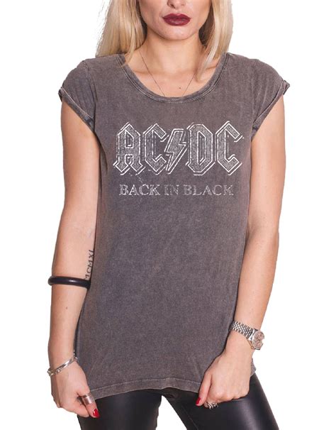 Ac Dc T Shirt Womens Rock Or Bust Band Logo About To Rock Official