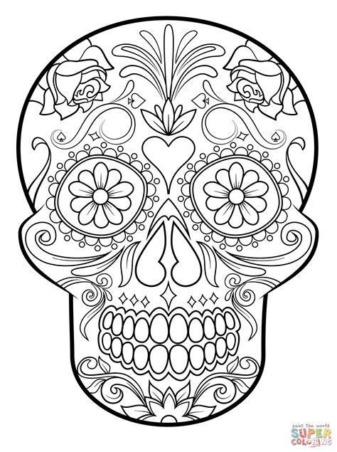 Easy Sugar Skull Coloring Pages Coloring Home 540 Hot Sex Picture