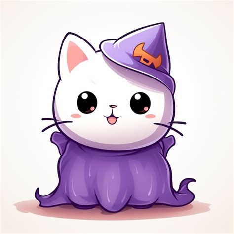 Premium Ai Image A Cartoon Cat Wearing A Purple Hat With A Letter T On It