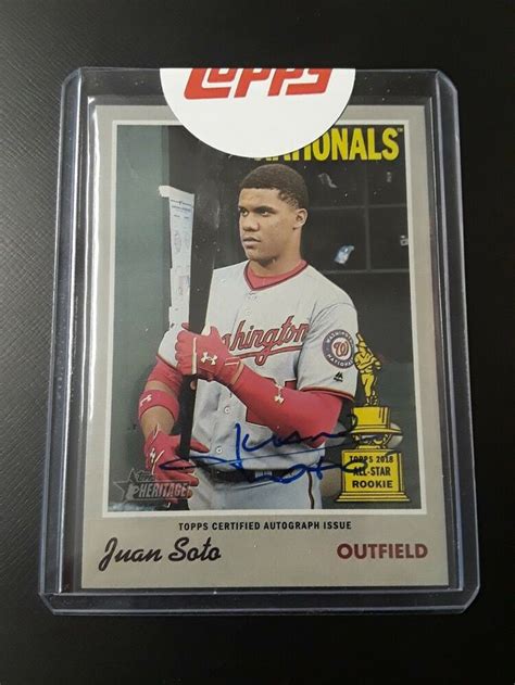 Juan Soto 2019 Topps Heritage Real One Rookie Cup Autograph