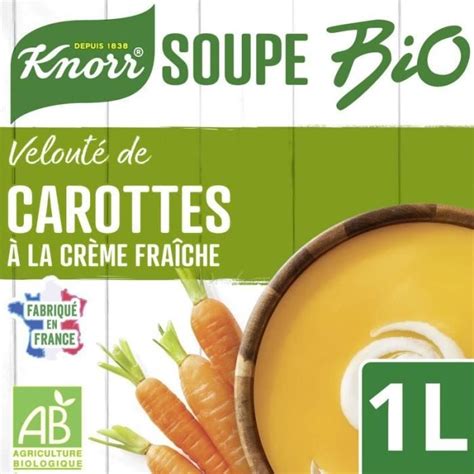 KNORR Velouté Bio Carottes À La Crème Fraiche 1L Lot De 3