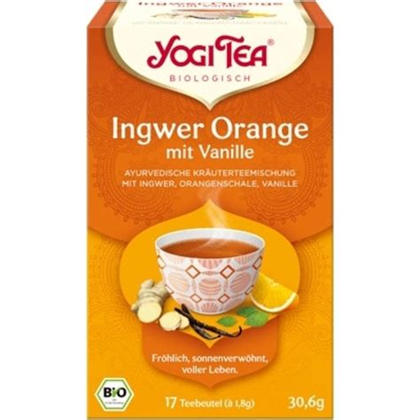 Yogi Tea Ingwer Orange Tee Mit Vanille Bio Beutel Ecco Verde