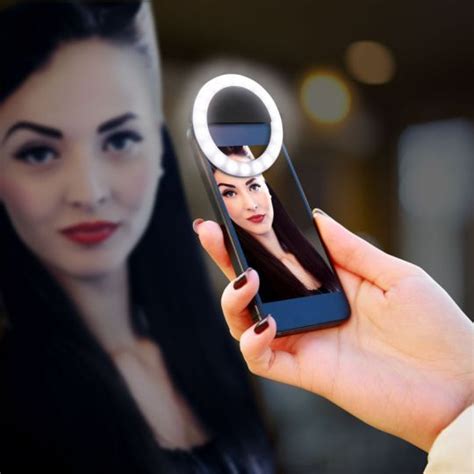 Arkon Rechargeable Selfie LED Clip On Ring Light For Selfies Live