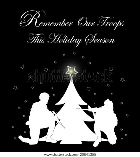 remember  troops holiday card stock vector royalty