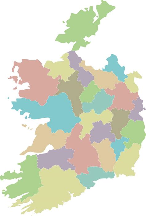 Vector Blank Map Of Ireland With Counties And Administrative Divisions