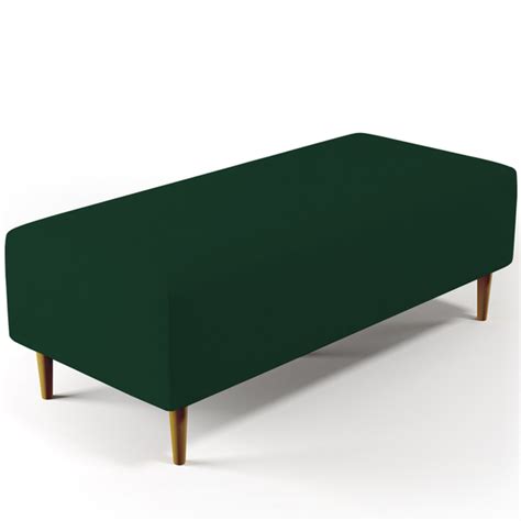 Puff Decorativo Sala De Estar Bali W01 Pés Palito 120x50 Cm Suede Verde