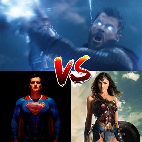 Composite Mcu Thor Vs Dceu Superman Dceu Wonder Woman Battles