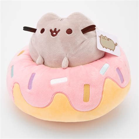 Pusheen® Donut Medium Plush Toy Gray Claires Us