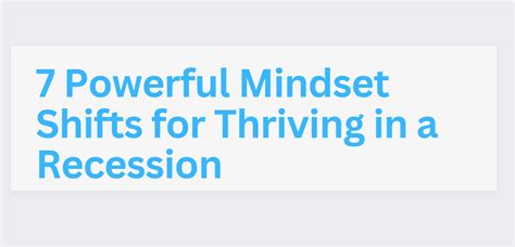 Powerful Mindset Shifts For Thriving In A Recession