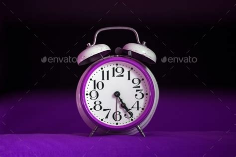 Purple Retro Alarm Clock Stock Photo By Davidcharouz PhotoDune