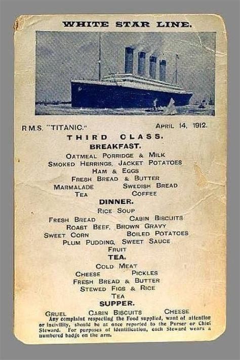 Titanic menu, 1912 : r/FunnyCuteCool