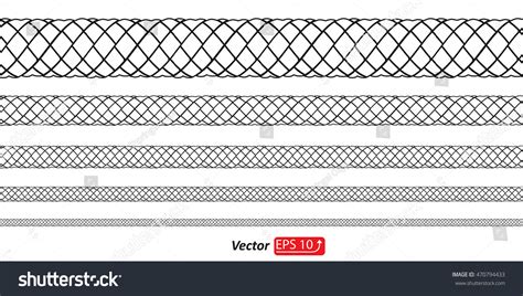 Black Rope Border Set Different Thickness Stock Vector (Royalty Free ...