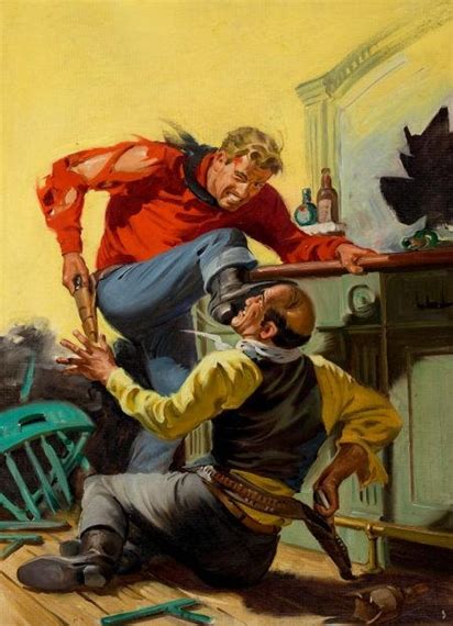 Cherry Sam Bar Fight New Western Magazine Pulp Cover 1947 MutualArt