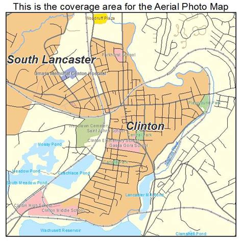 Aerial Photography Map of Clinton, MA Massachusetts