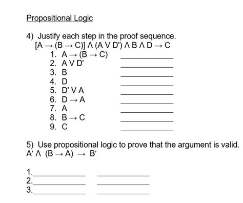 Solved Propositional Logic 4 Justify Each Step In The Proof