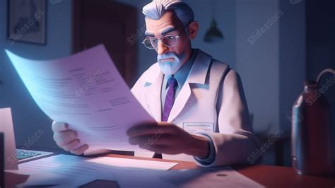 Fondo Ilustración 3D De Un Médico Entregando Un Documento De