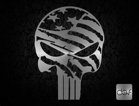 Punisher Skull With American Flag Dxf Cnc Dxf For Plasma Etsy