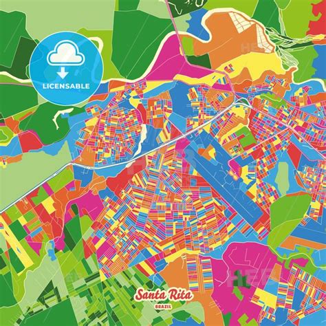 Santa Rita, Brazil Crazy Colorful Map Print Template | Colorful map, Map poster, Santa rita