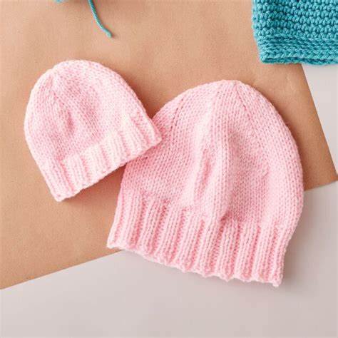 Caron Preemie to Toddler Size Knit Hats, Preemie in color