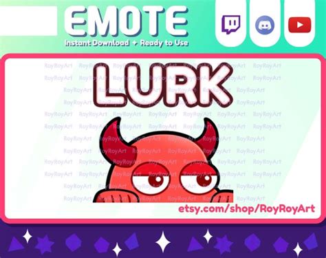 Twitch Emote Cute Devil Evil Lurk Emote Sub Emoji Etsy