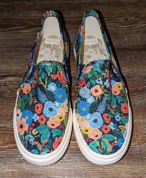 Keds X Rifle Paper Co Double Decker Slip On Floral Sneakers Womens 7 Ebay