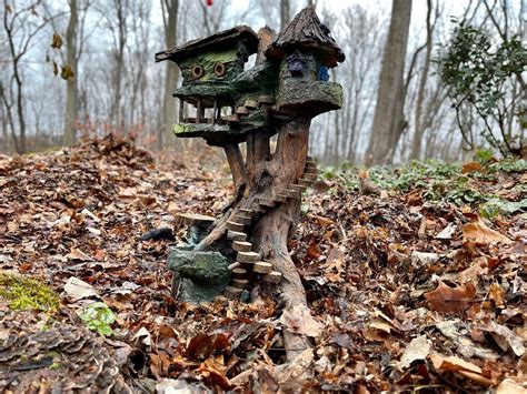 Fairy Tree House Large Natural Materials Fairy Village Gnome And