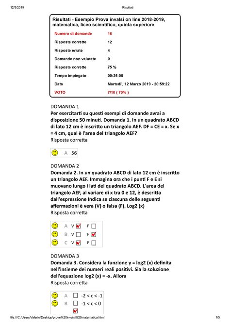 Esempio Prova Invalsi Matematica Warning TT Undefined Function 32