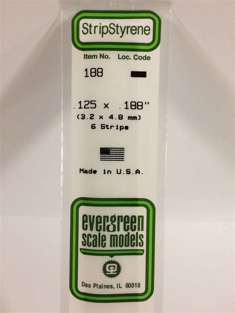 Evergreen 188 Styrene Strip 125x 188 6 A Scale EBay