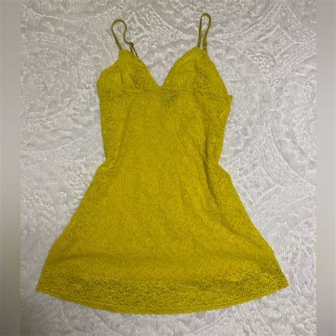 Victorias Secret Intimates And Sleepwear Vintage Victoria Secret Lace Slip Dress Large Neon