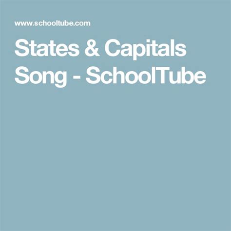 States & Capitals Song - SchoolTube | State capitals song, States and ...